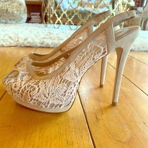 Zara nude sling back heels